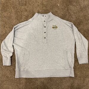 Marquette University Women's Gray Mock quarter button up Sweater